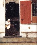 VERMEER VAN DELFT, Jan The Little Street (detail) etr oil painting picture wholesale